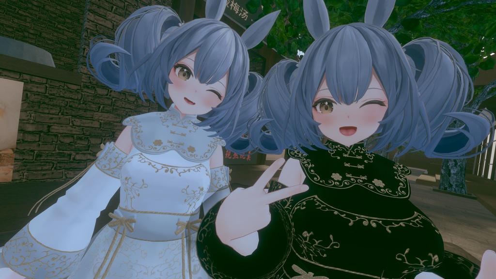 山水画の中華風ドレス【複数アバター対応】