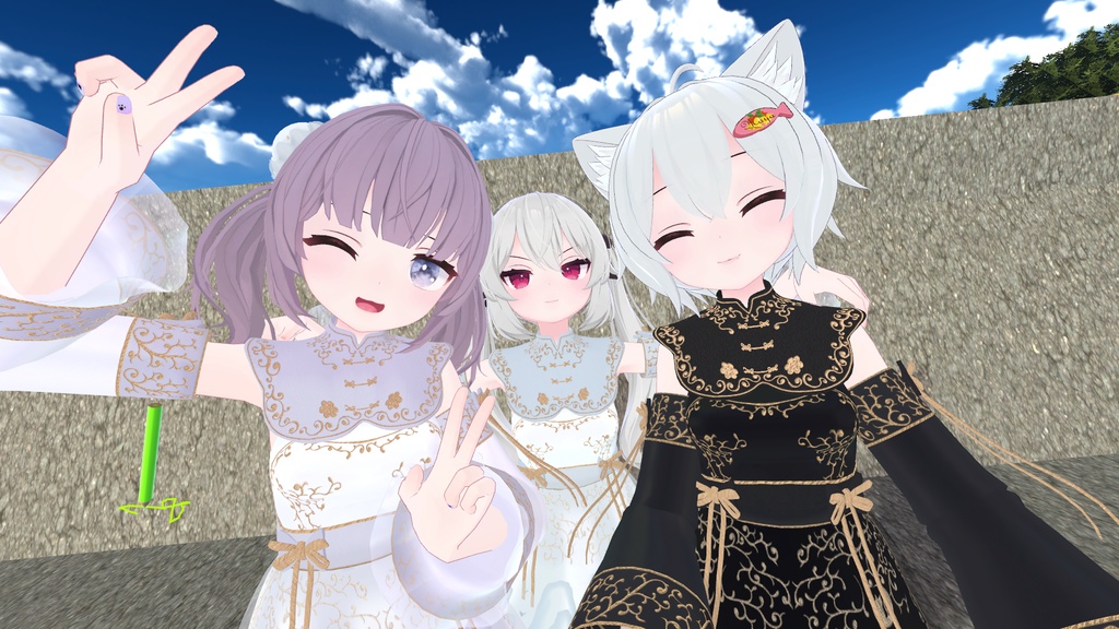 山水画の中華風ドレス【複数アバター対応】