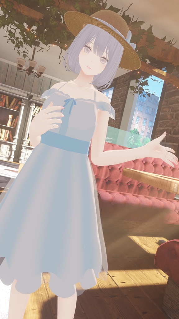 【boothフォロワー数300人突破記念】ふわふわ白ワンピ【複数アバター対応】