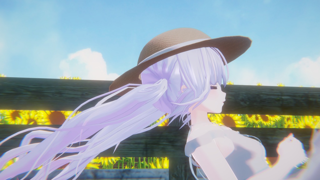 【boothフォロワー数300人突破記念】ふわふわ白ワンピ【複数アバター対応】