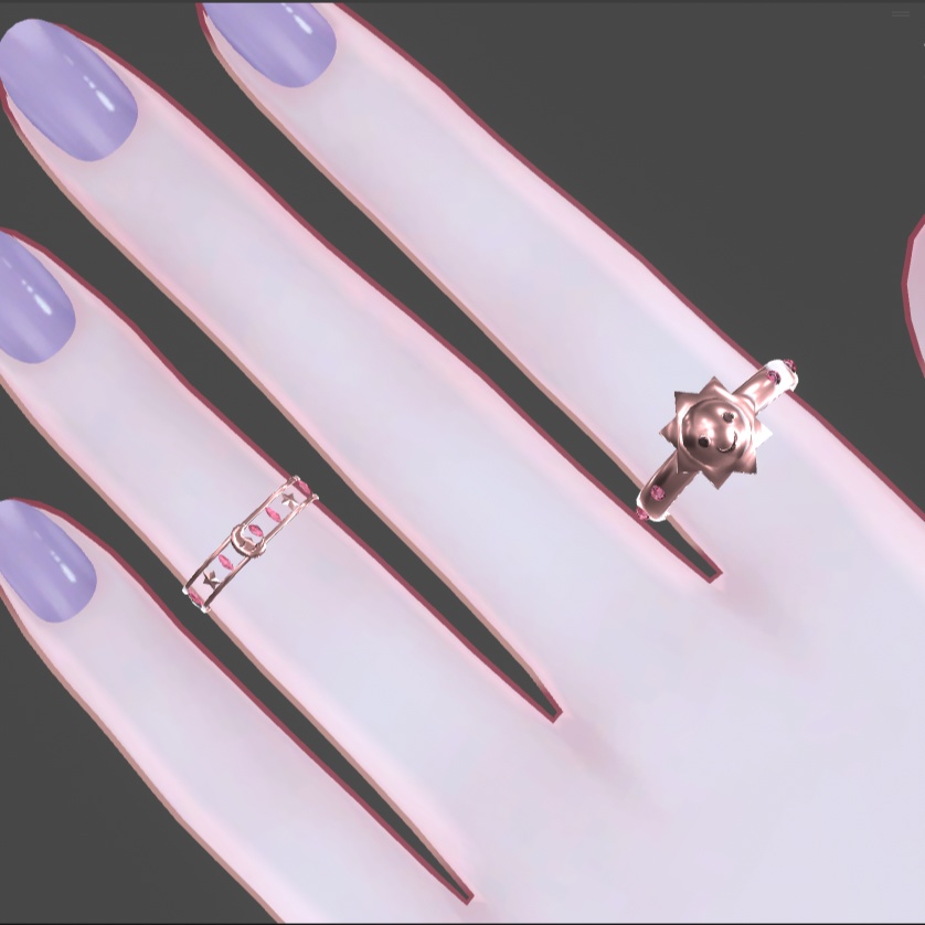 【PB対応】月と太陽のチャームアクセセット