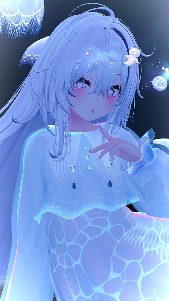 【海の仲間たちヘイロー付き❣】Jellyfish and their sea friends