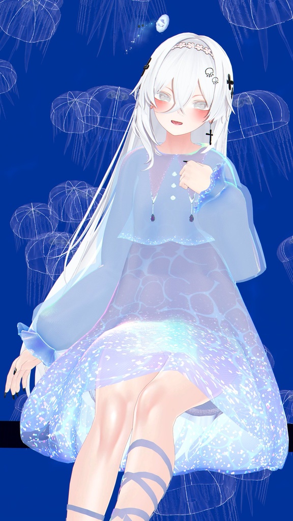 【海の仲間たちヘイロー付き❣】Jellyfish and their sea friends