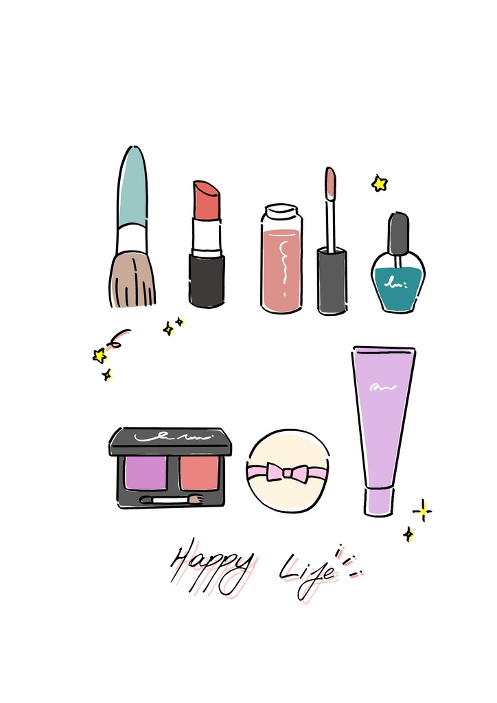 コスメ柄クリアエコバッグ