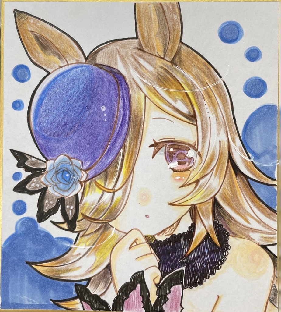 ウマ娘 ライスシャワー 手描き色紙