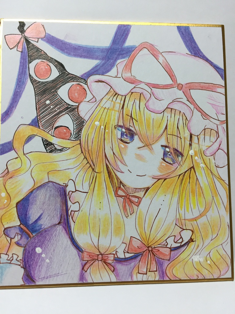 東方project 八雲紫 色紙 原画 まめの木 Booth