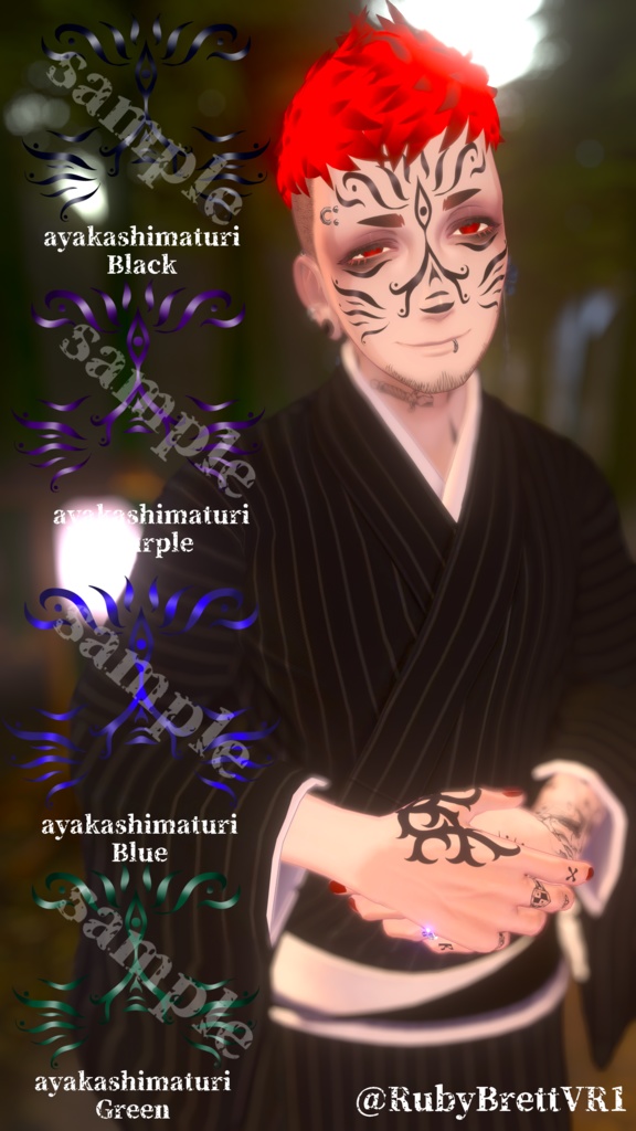 【VRChat】妖祭り/珍飯亭アバター専用フェイスペイント