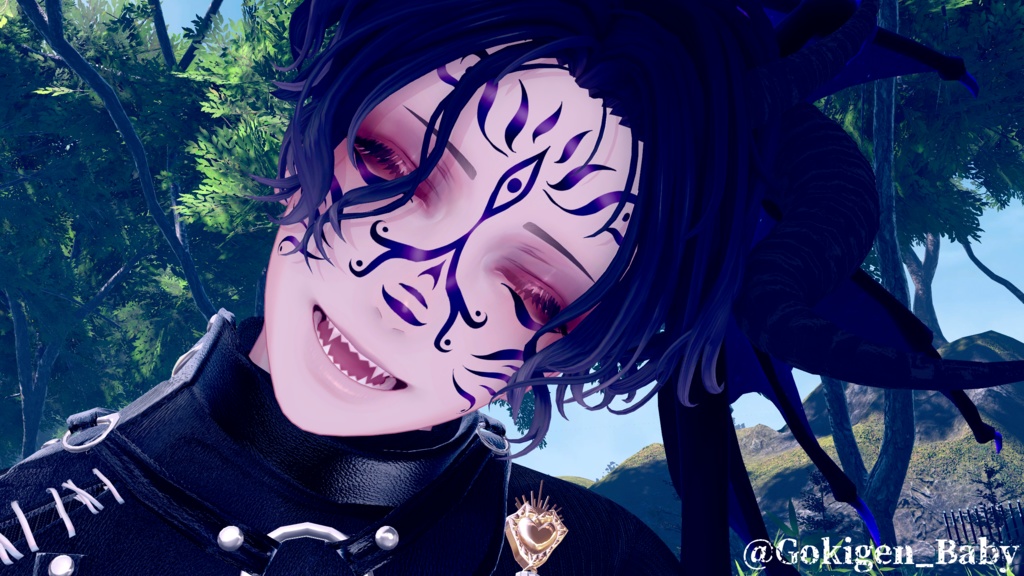 【VRChat】妖祭り/珍飯亭アバター専用フェイスペイント