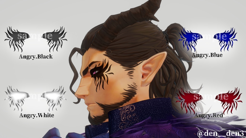 【VRChat】EmotionsClown Angry&Sad/ドラゴニュート・ヴラウ専用フェイスペイント