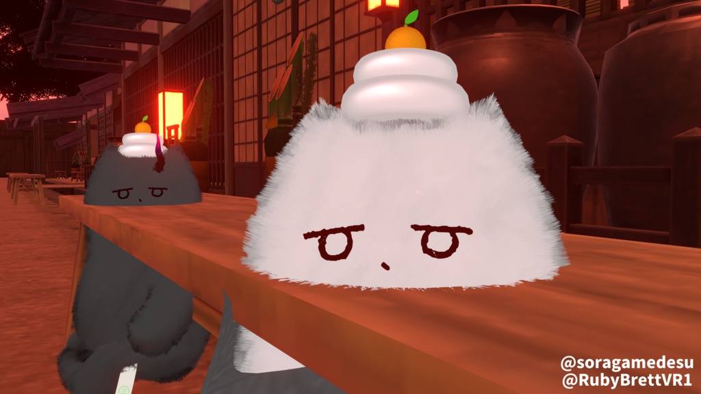 【VRChat】ゆれる鏡餅/3Dアクセサリー