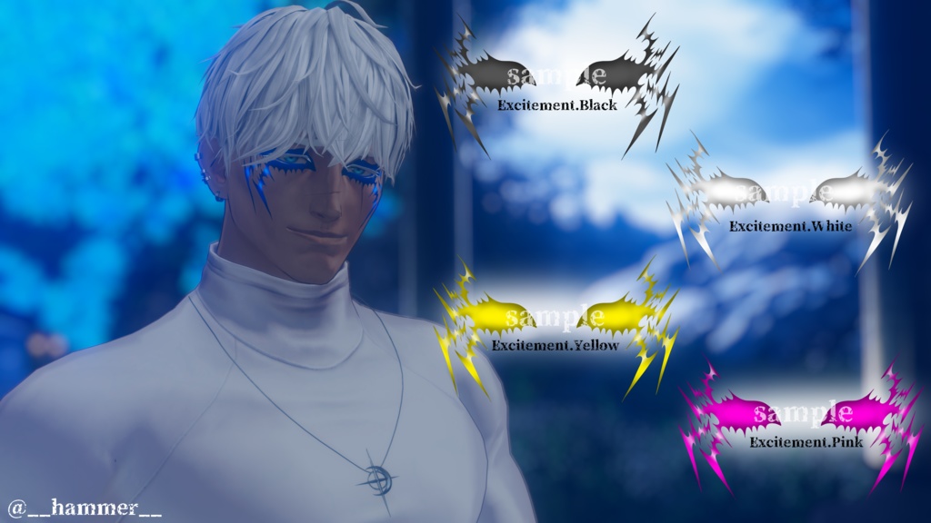 【VRChat】EmotionsClown Excitement&Joy/ドラゴニュート・ヴラウ専用フェイスペイント