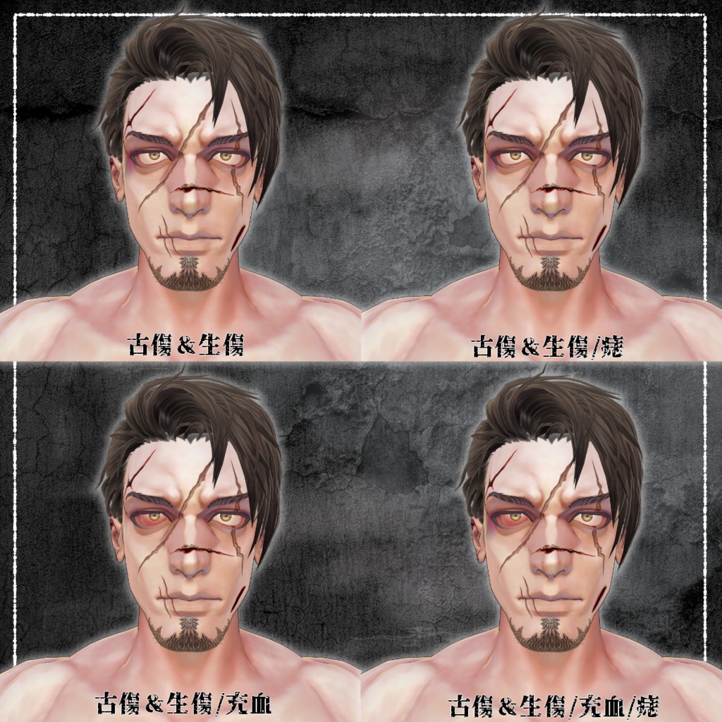 【VRChat】傷痕録/Gifter専用Face&Bodyテクスチャ #DVLS_E