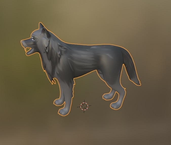 オオカミ型3Dオブジェクト