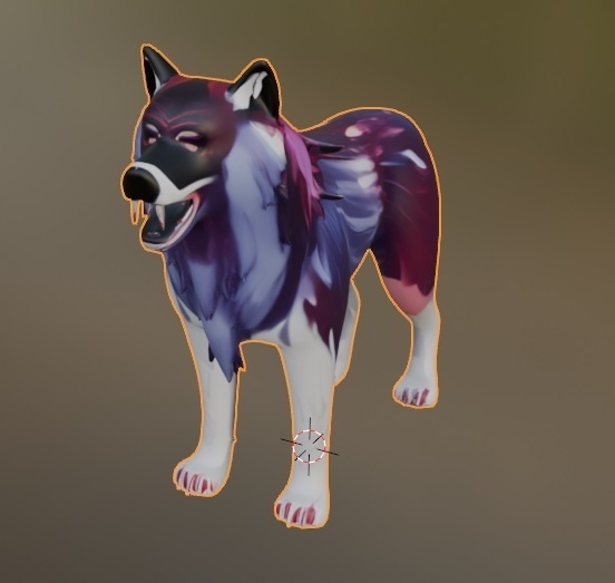 オオカミ型3Dオブジェクト