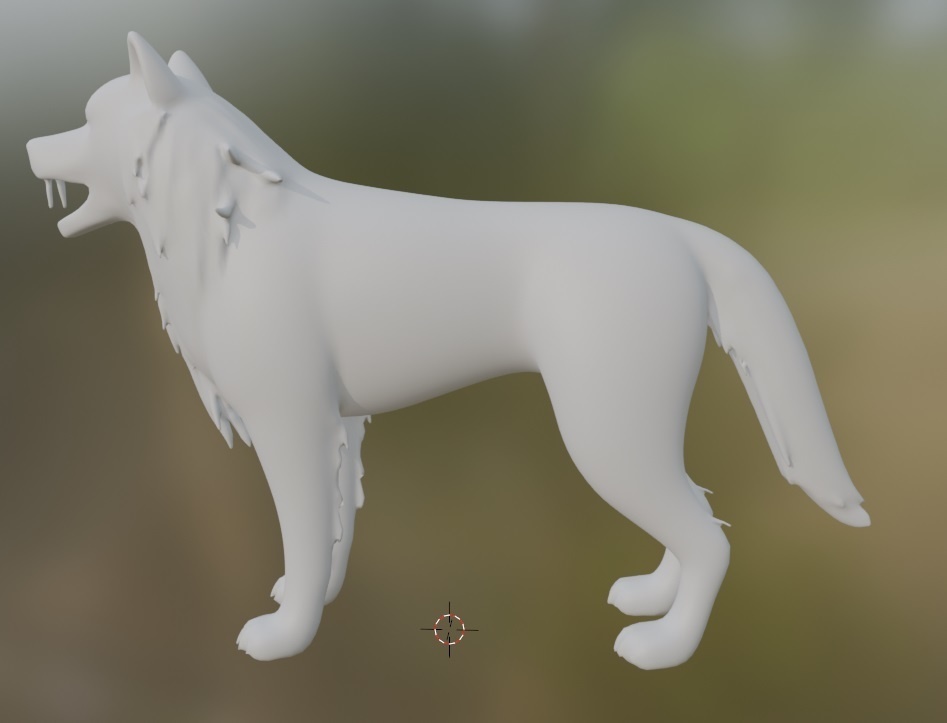 オオカミ型3Dオブジェクト