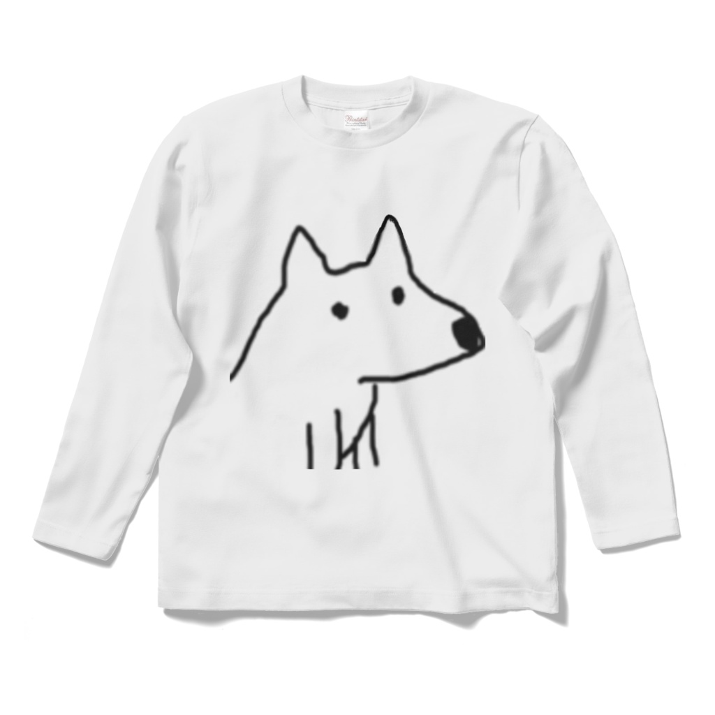 雑な犬のロングTシャツ