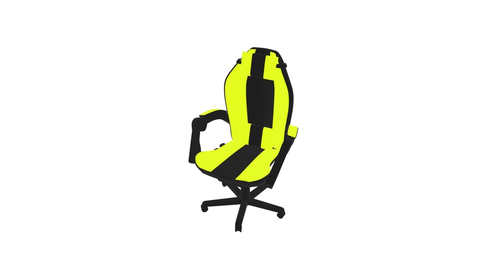 ゲーミングチェア 3Dモデル|ローポリ+ハイポリセット(Blue/Green/Red/Yellow)