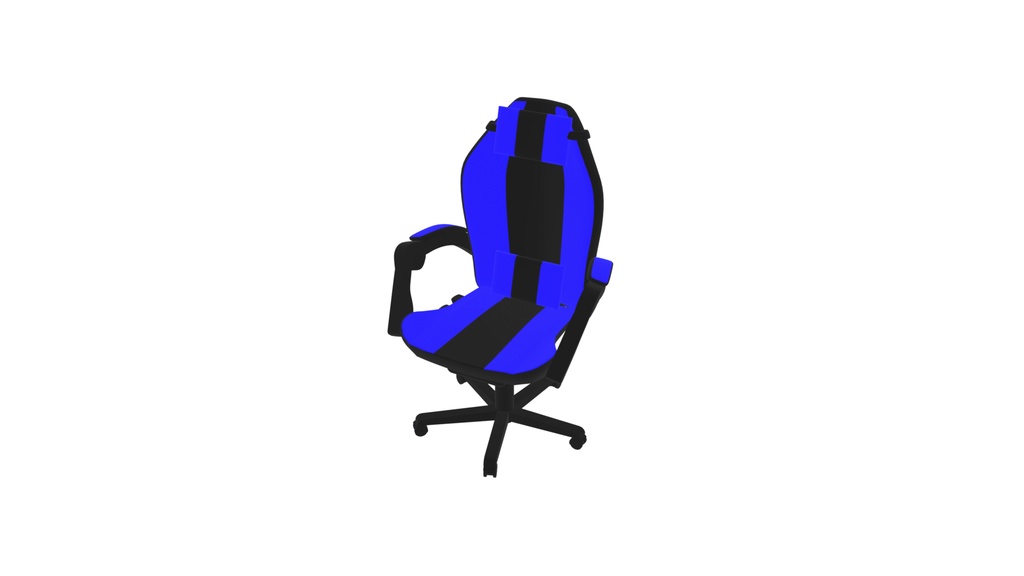 ゲーミングチェア 3Dモデル|ローポリ+ハイポリセット(Blue/Green/Red/Yellow)