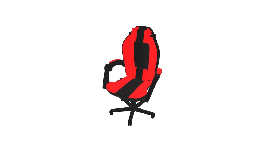 ゲーミングチェア 3Dモデル|ローポリ+ハイポリセット(Blue/Green/Red/Yellow)