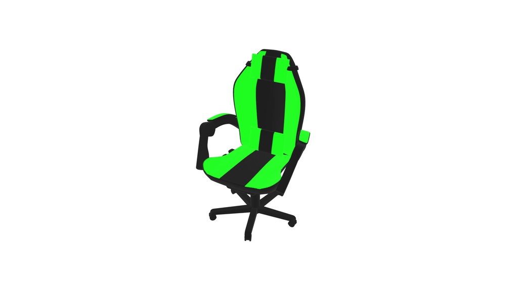 ゲーミングチェア 3Dモデル|ローポリ+ハイポリセット(Blue/Green/Red/Yellow)