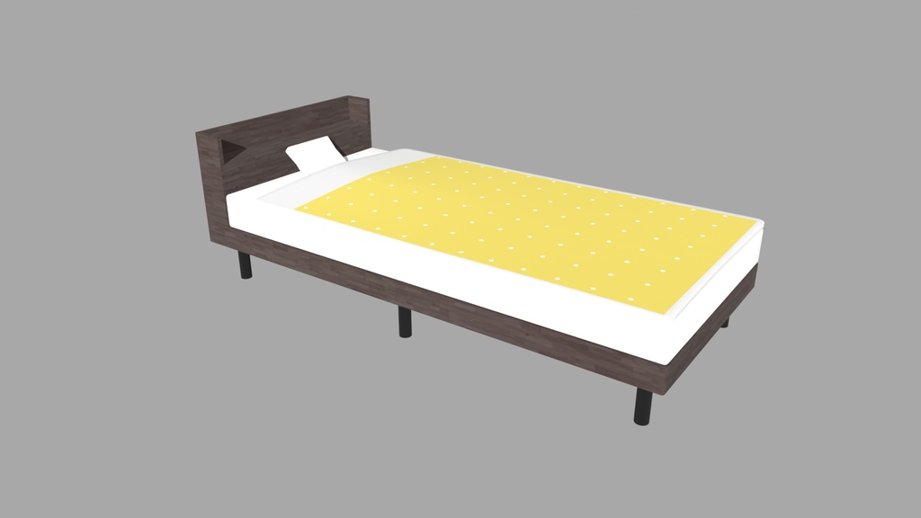 【無料DL/Free Download】ベッド 3Dモデル ドット/柄/ストライプ