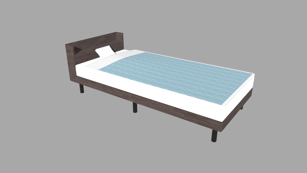 【無料DL/Free Download】ベッド 3Dモデル ドット/柄/ストライプ