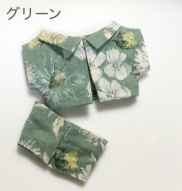 ★送料込み★【10cmぬい用】ボタニカル柄/春夏/セットアップ