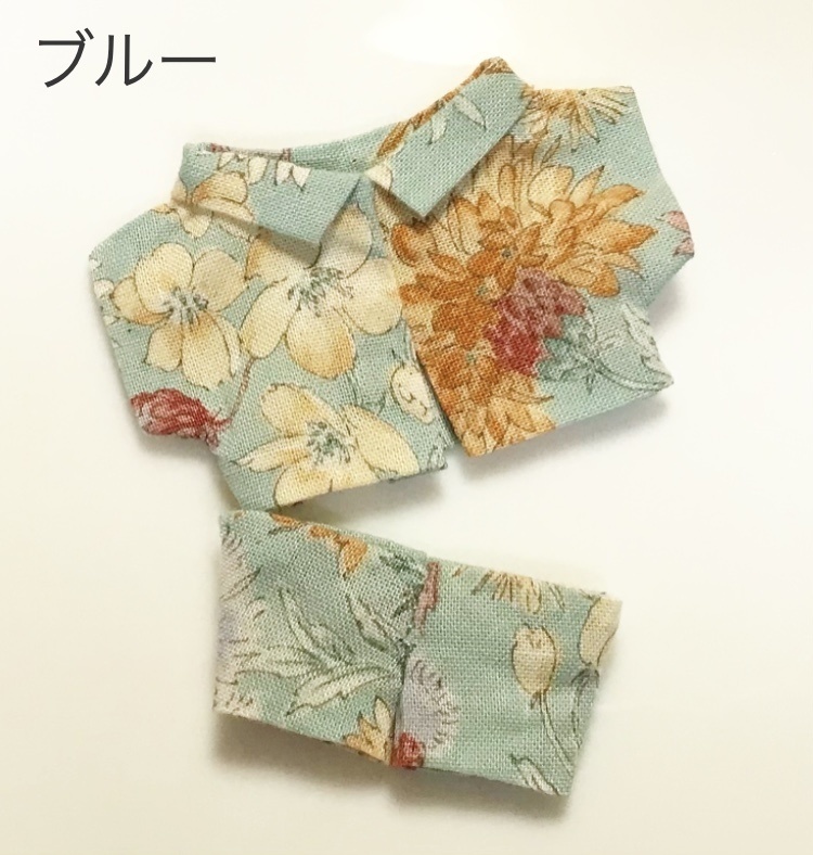 ★送料込み★【10cmぬい用】ボタニカル柄/春夏/セットアップ