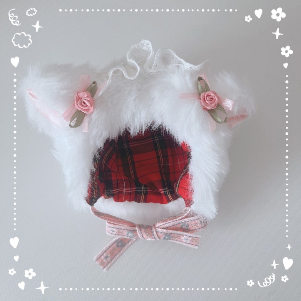 ぬい服　被り物　sheeprose_pink