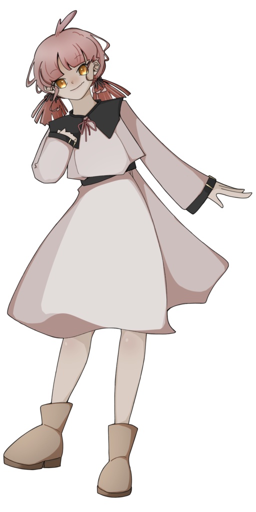 【フリー/全身立ち絵】ピンクの女の子