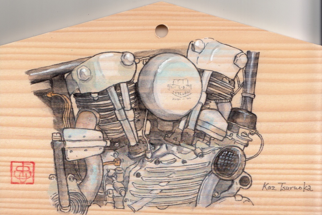 バイク絵馬「ハーレーダビッドソン ナックルヘッド」