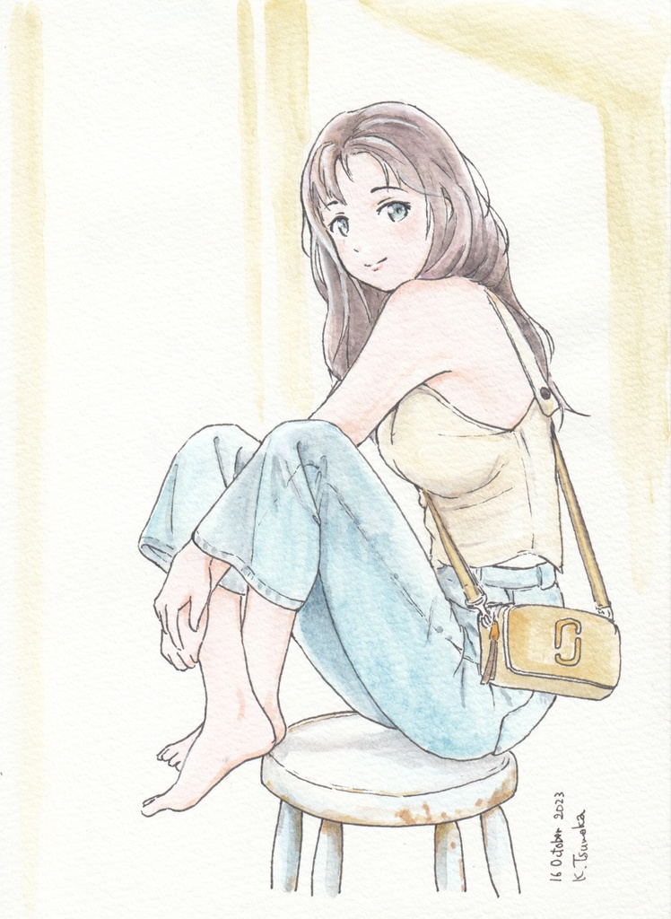 B6原画「お出かけ」