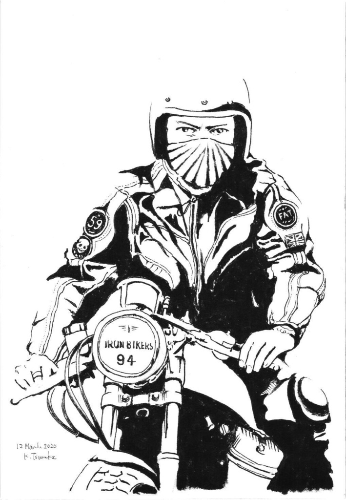 B6原画「墨絵 ロッカーズ」