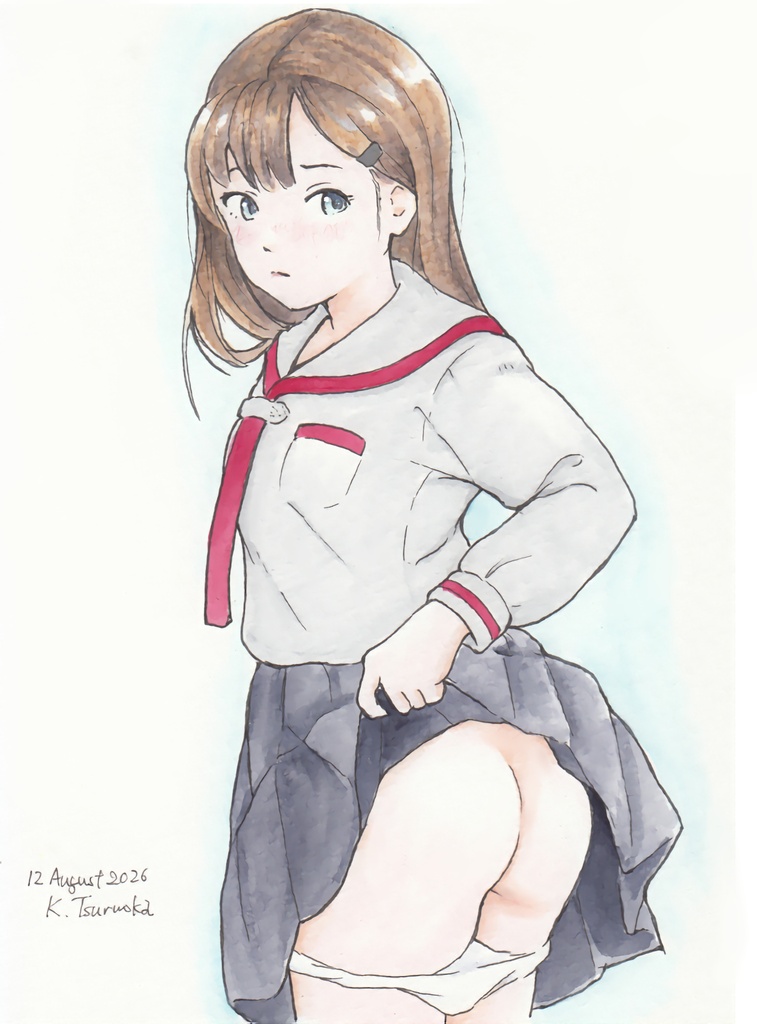 B6原画「大舟渡まりちゃん-Siri」