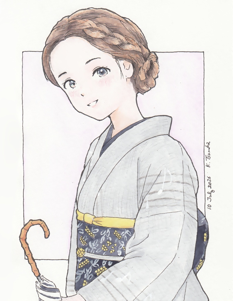 B6原画「楽譜ゆかた」