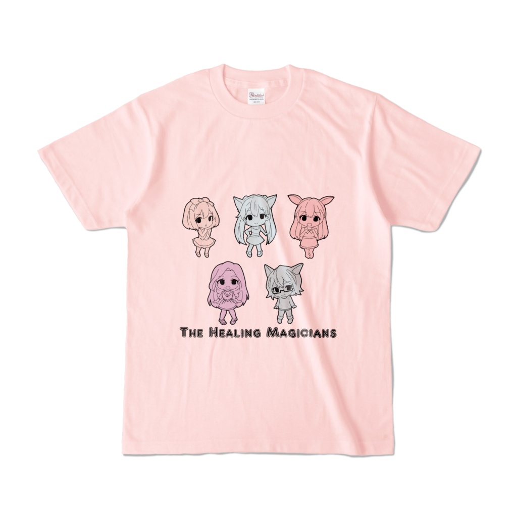 こまあいTシャツ（ライトピンク）／モノトーン柄