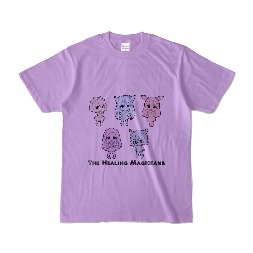 こまあいTシャツ（ライトパープル）／モノトーン柄