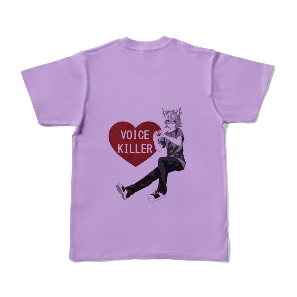 こまあいTシャツ(ライトパープル)/モノトーン柄