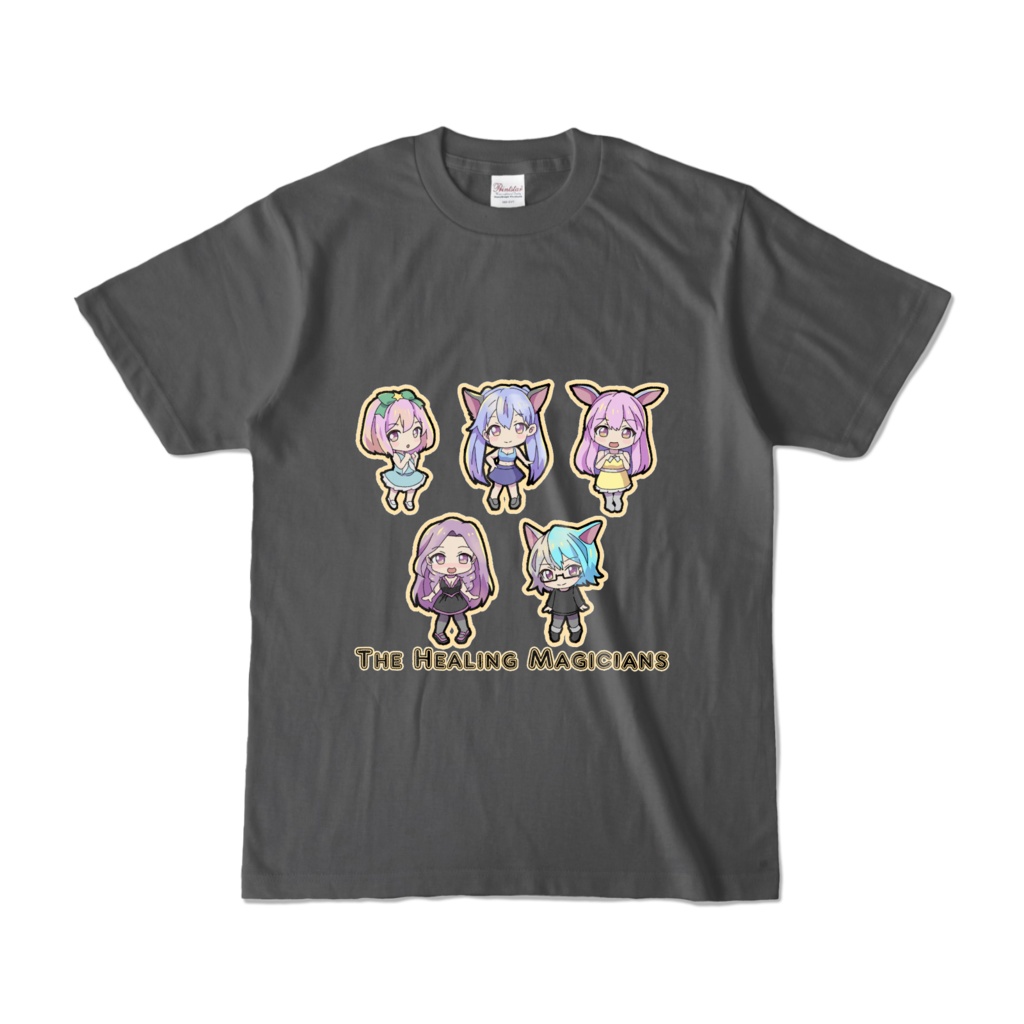 こまあいTシャツ（チャコール）／カラー柄