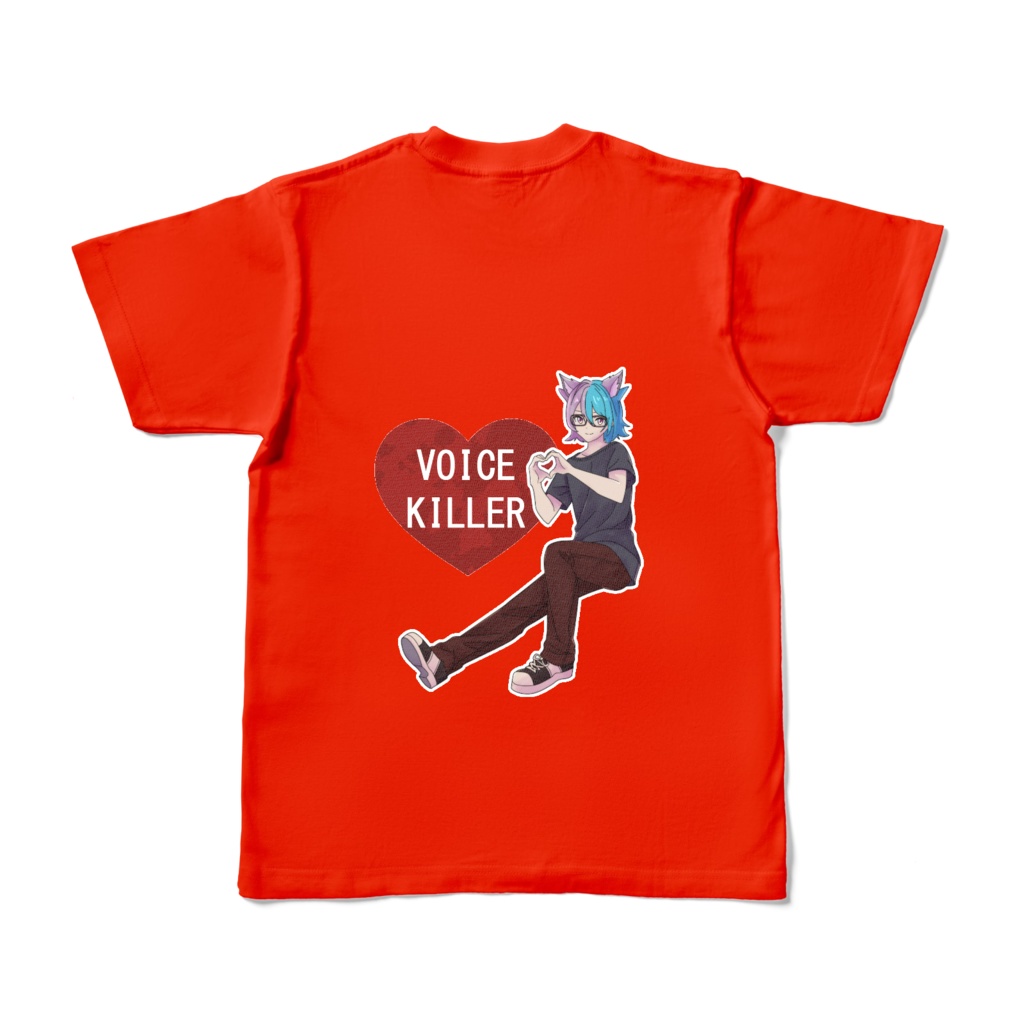 こまあいTシャツ(レッド)/カラー柄