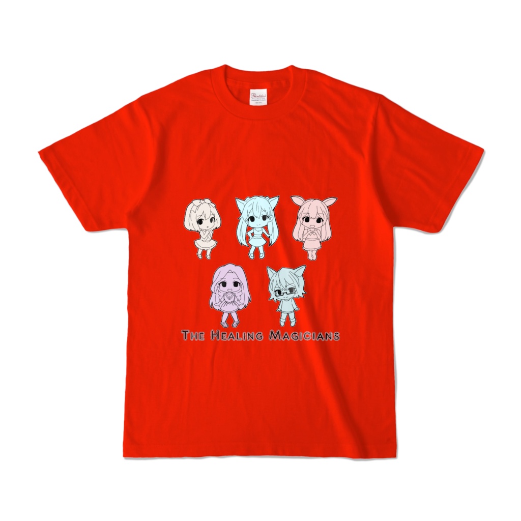 こまあいTシャツ(レッド)/モノトーン柄