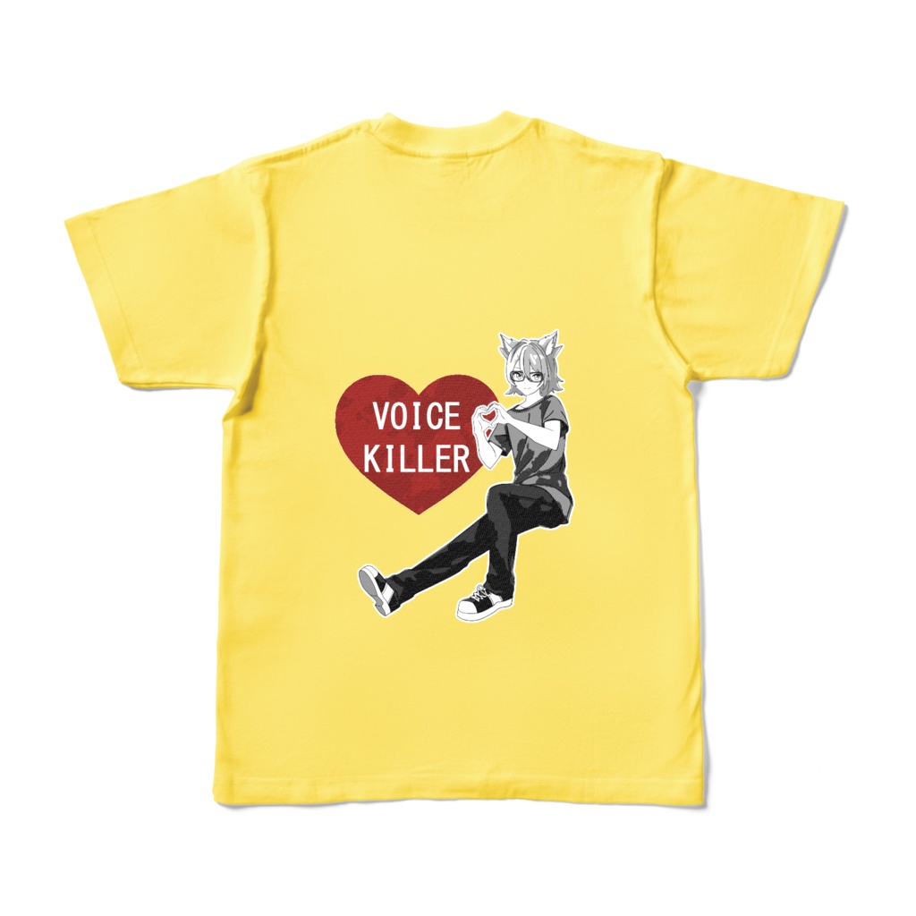 こまあいTシャツ(イエロー)/モノトーン柄