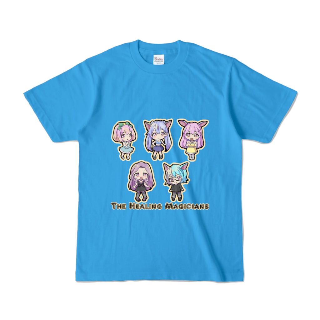 こまあいTシャツ（ターコイズ）／カラー柄