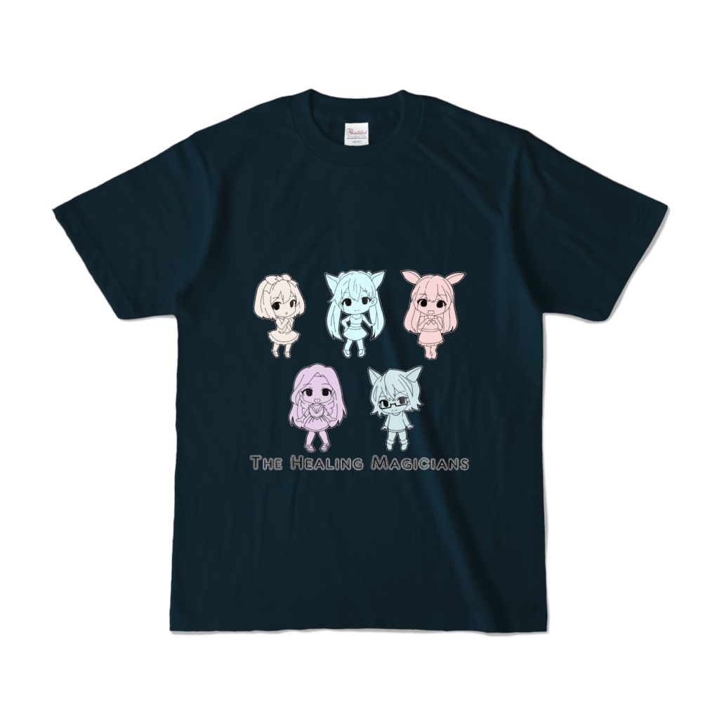 こまあいTシャツ(ネイビー)/モノトーン柄
