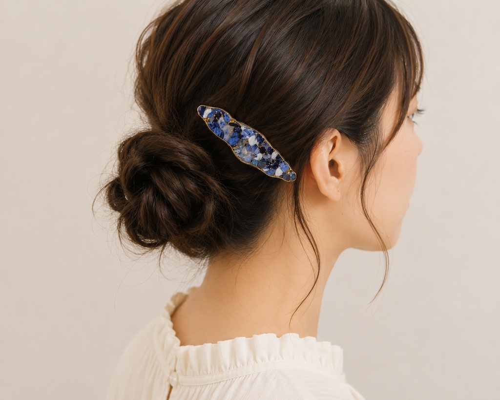 天然石ニュアンスヘアクリップ