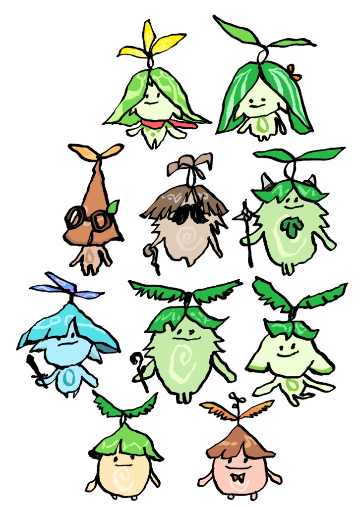 ‪🌱‬が描いたアラナラたちダイカットシール