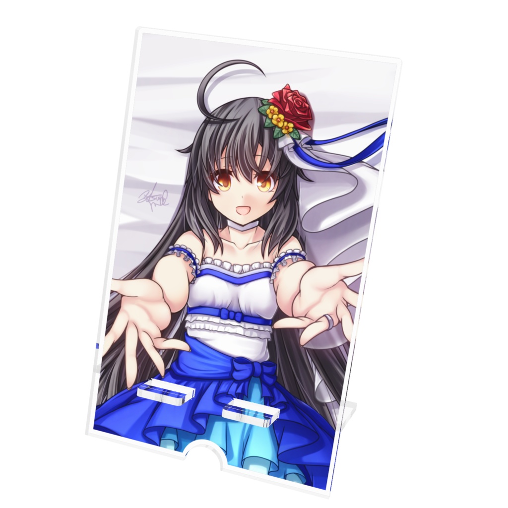 三日月ちゃんウェディングアクリルスマホスタンド