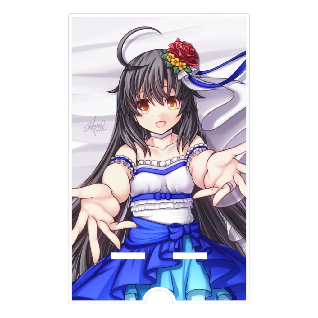 三日月ちゃんウェディングアクリルスマホスタンド