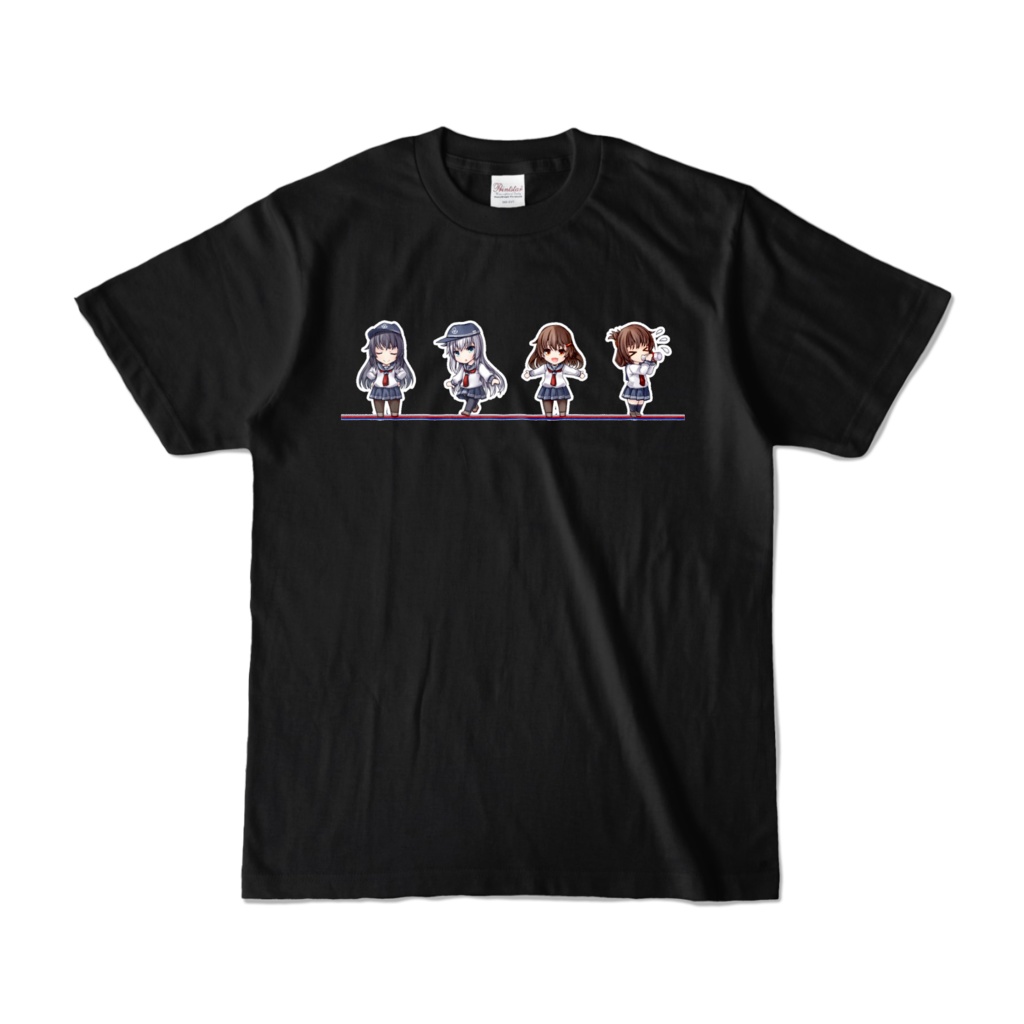 ちんまり第六駆逐隊黒Tシャツ