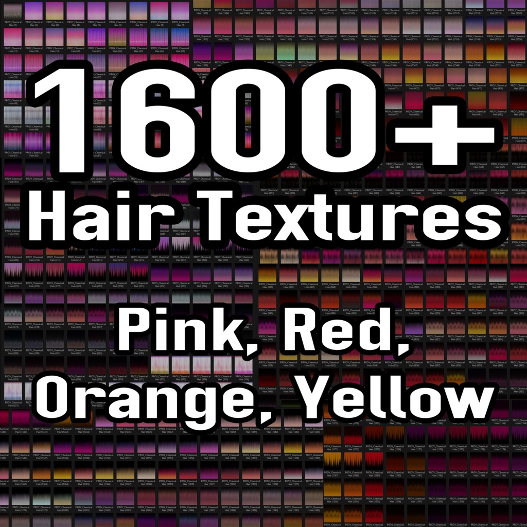 1600+ Hair Textures (Pink, Red, Orange, Yellow)